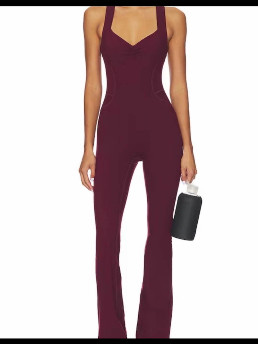 Womens Burgundy Halter Jumpsuit